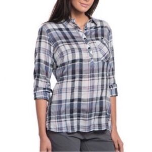 Kuhl Spektra Plaid Popover Blouse Top Casual Outdoor Lightweight - 3X